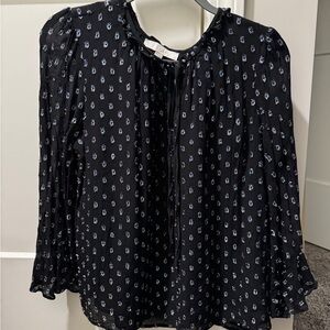 Elegant Black Patterned Women's Top